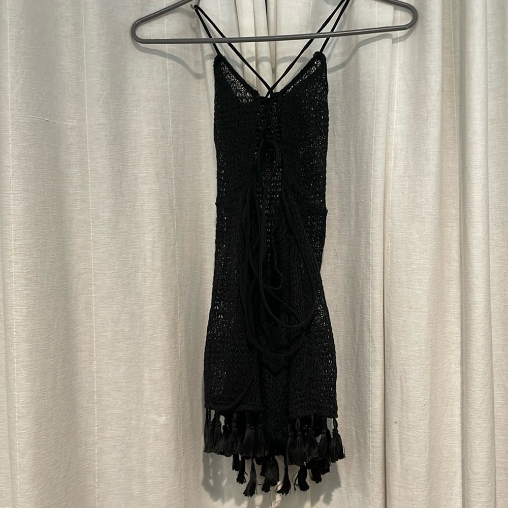 SHEIN Lace-Up Backless Fringe Detail Jumpsuit - Picture 6 of 6